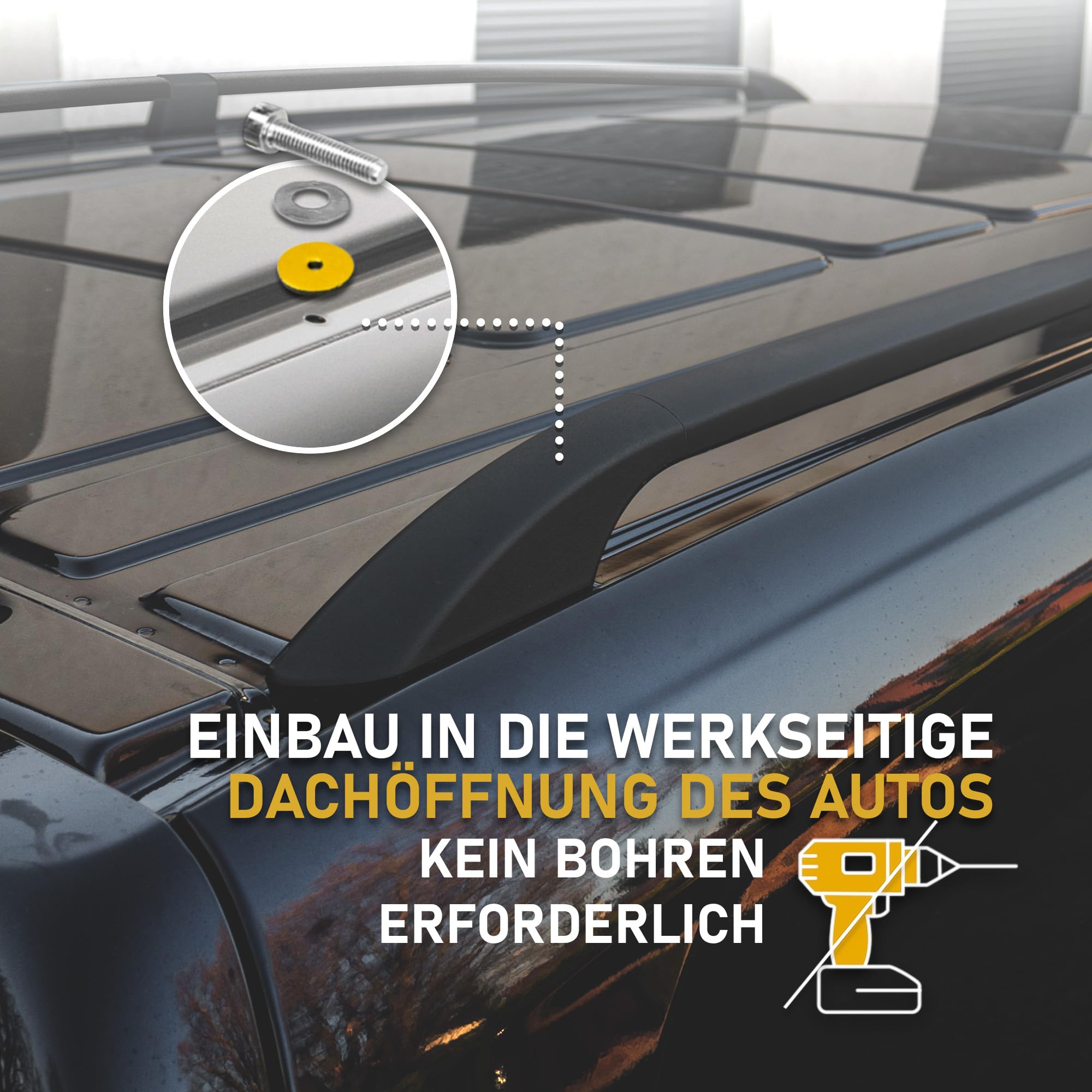 CHROMEMASTER Dachreling Dachträger Kompatibel mit VW T5 Transporter Short 2003-2015 | Zur Befestigung der Dachgepäckträger, Dachboxen oder Dachfahrradträger | Robuste Konstruktion aus Alu