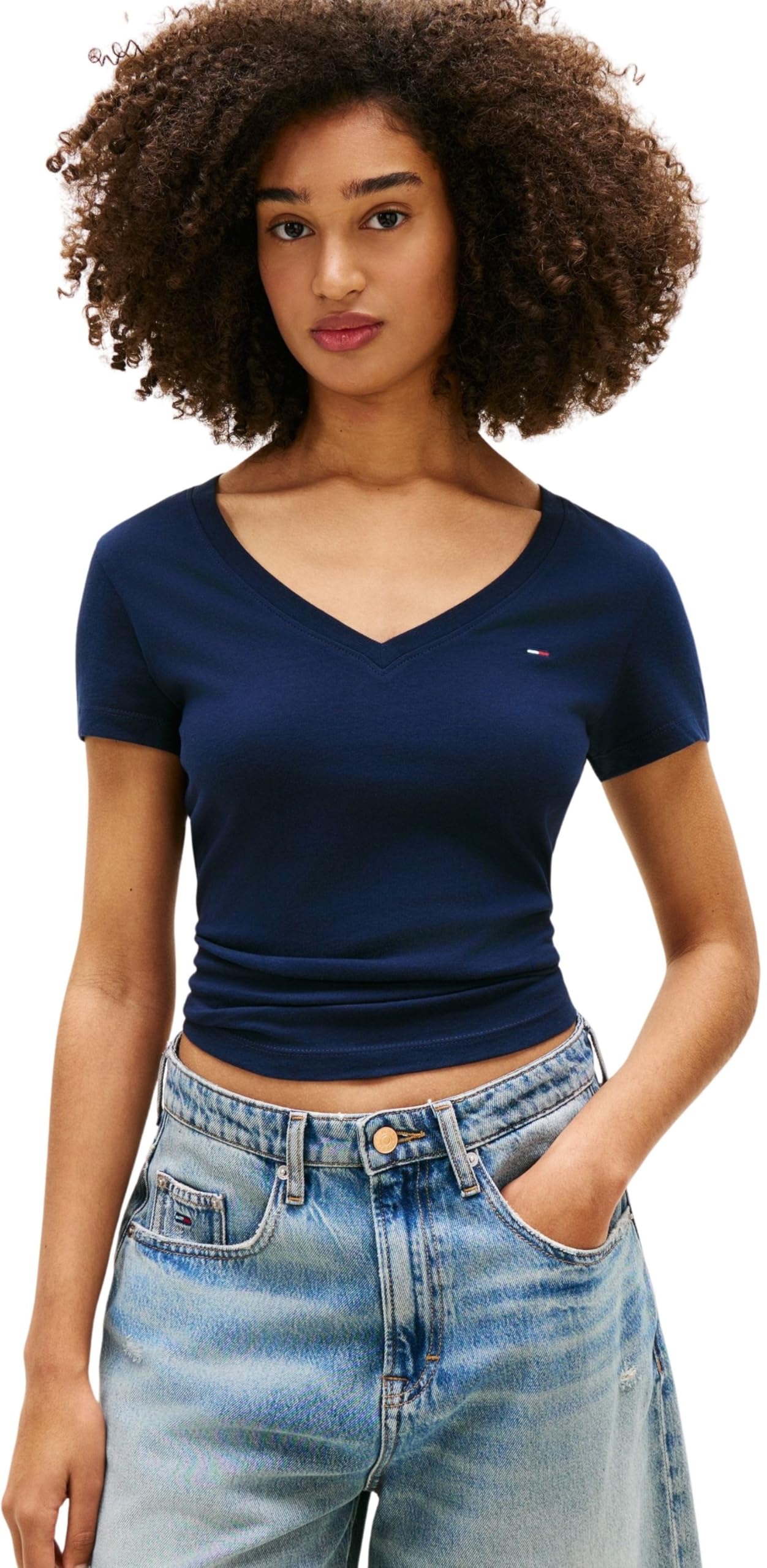 Tommy Jeans Tjw 3pack V-Neck tee Dw0dw23005 Camiseta S/S Mujer (Pack de 1)