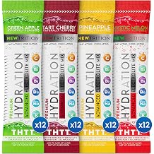 Hydration Powder, Electrolyte Powder Packets, Naturally Flavored Hydrating Packets for Water, Fast Acting Hydrate Electrolytes with Vitamins C & D