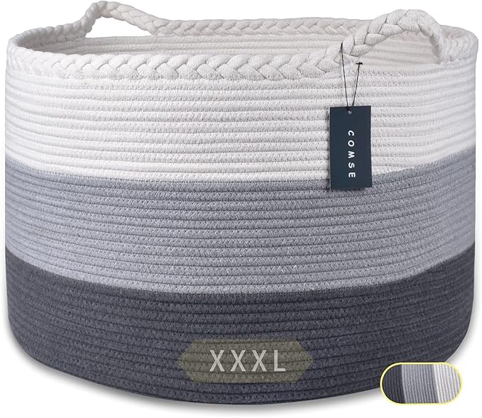 COMSE Extra Large Blanket Basket, Storage Basket, Large