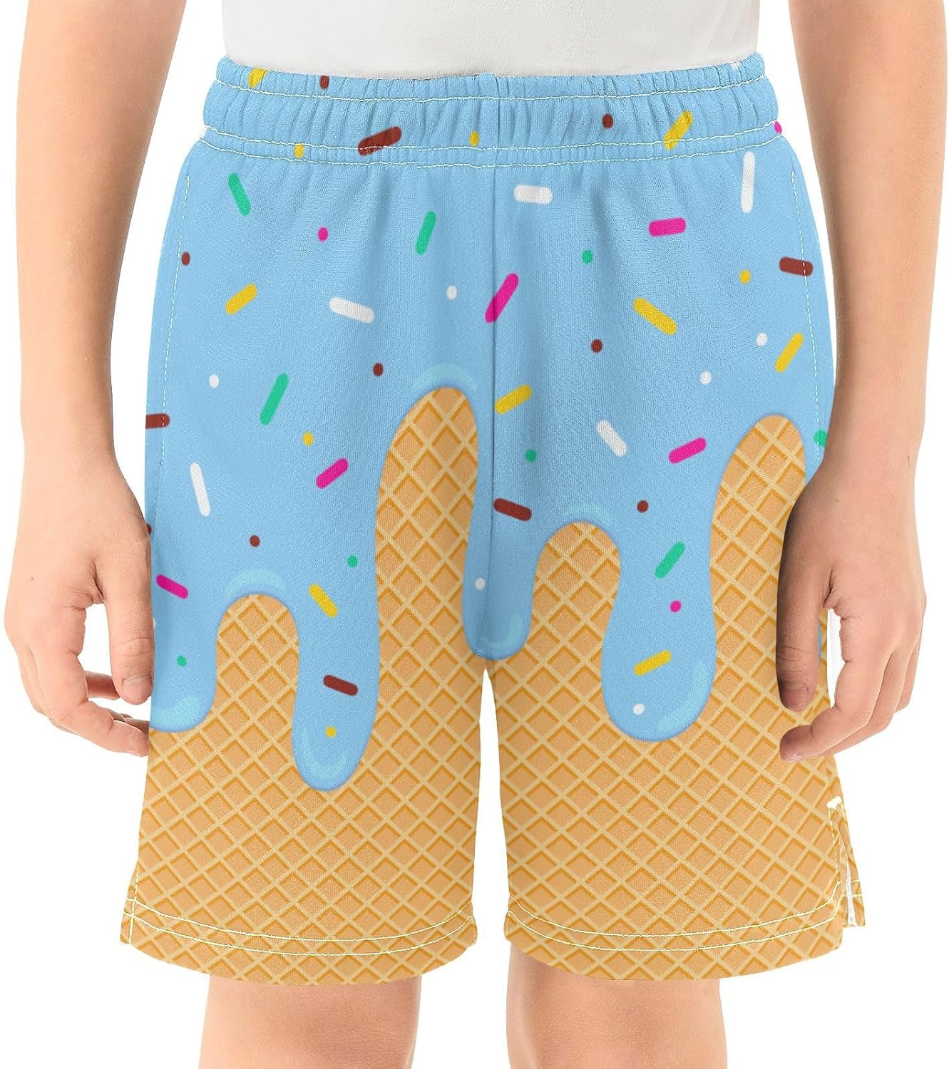 Sletendアスレチックジムショーツ ボーイズカジュアルショーツ 伸縮性ウエスト ポケット付き サマーキッズボトム スポーツホーム