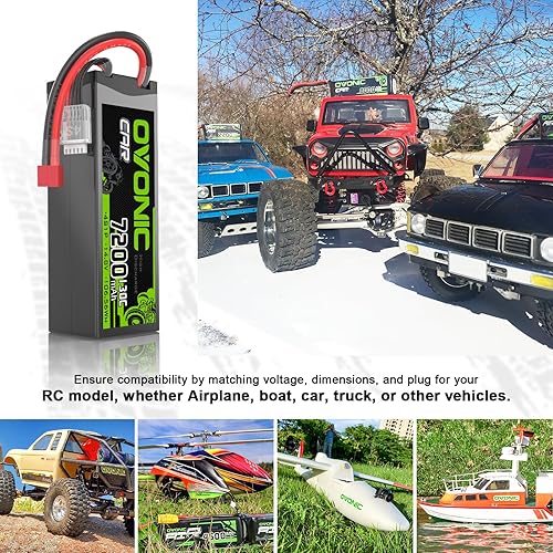 Miniatura 5 de OVONIC 4S LiPo Batería 7200mAh 14.8V 130C RC Batería con Dean-Estilo T Conector