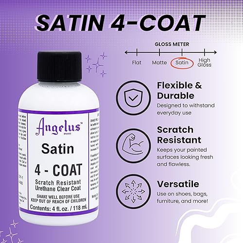 Miniatura 2 de Angelus Sellador de cuero satinado de 4 capas resistente a los arañazos, duradero, flexible y transparente, protección para zapatos de cuero