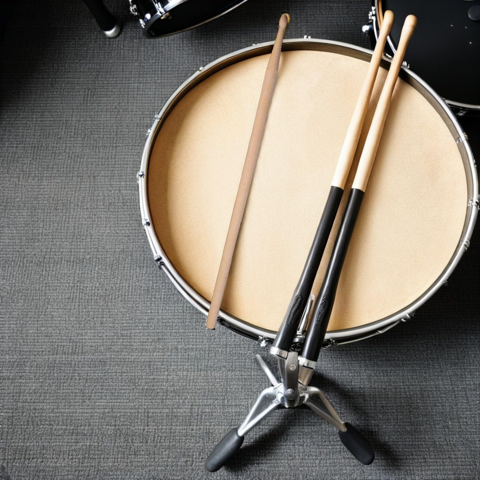 2 Stück 5A Ahornholz Drumsticks mit Samtbeutel Schlagzeugschlägel für Erwachsene Zubehör für Elektronische Schlagzeuge Percussion Sticks