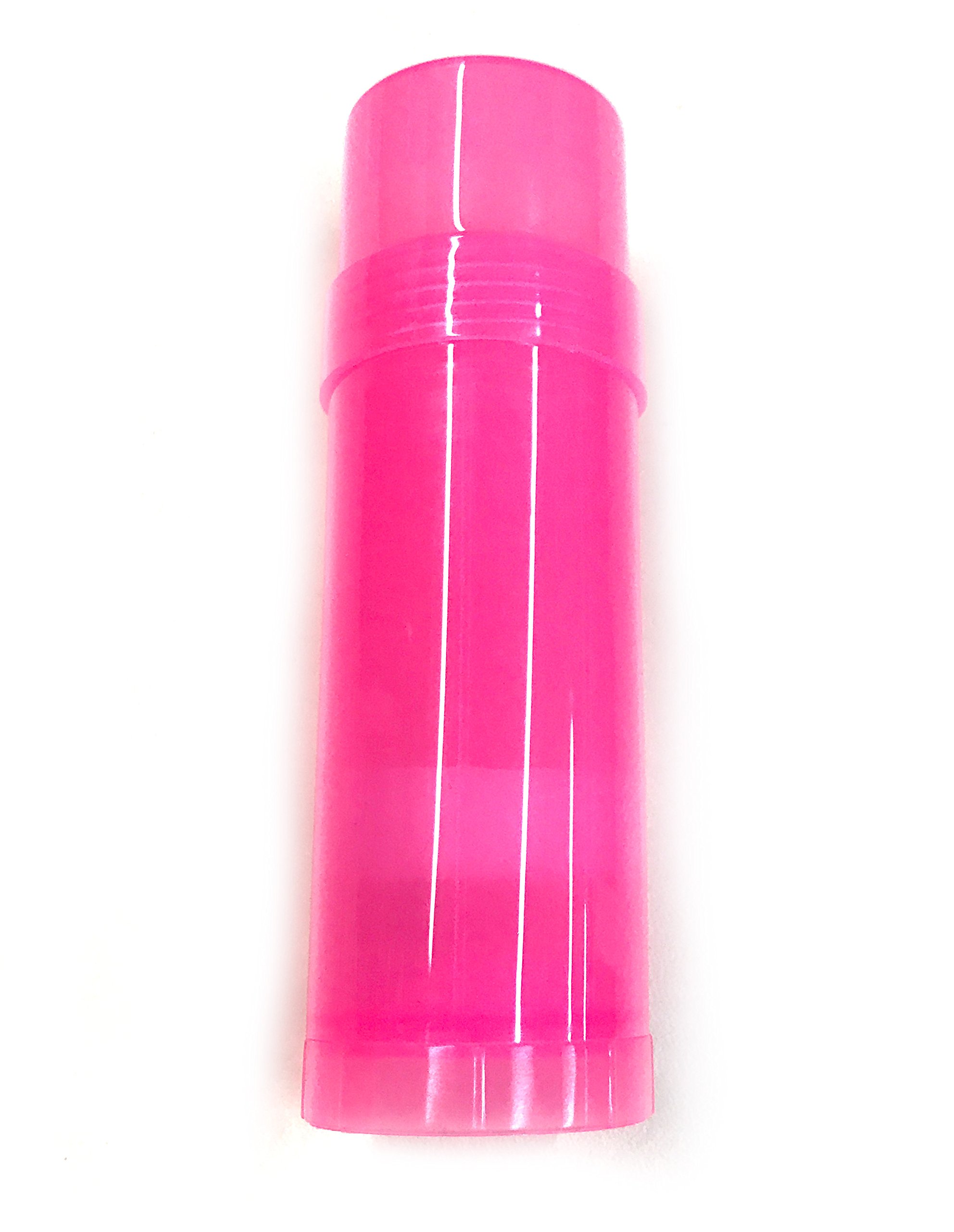 (11) Empty Clear Plastic Deodorant Containers - 2.2 Oz Cylinders for heel balm, lotion bar etc. … (Pink)