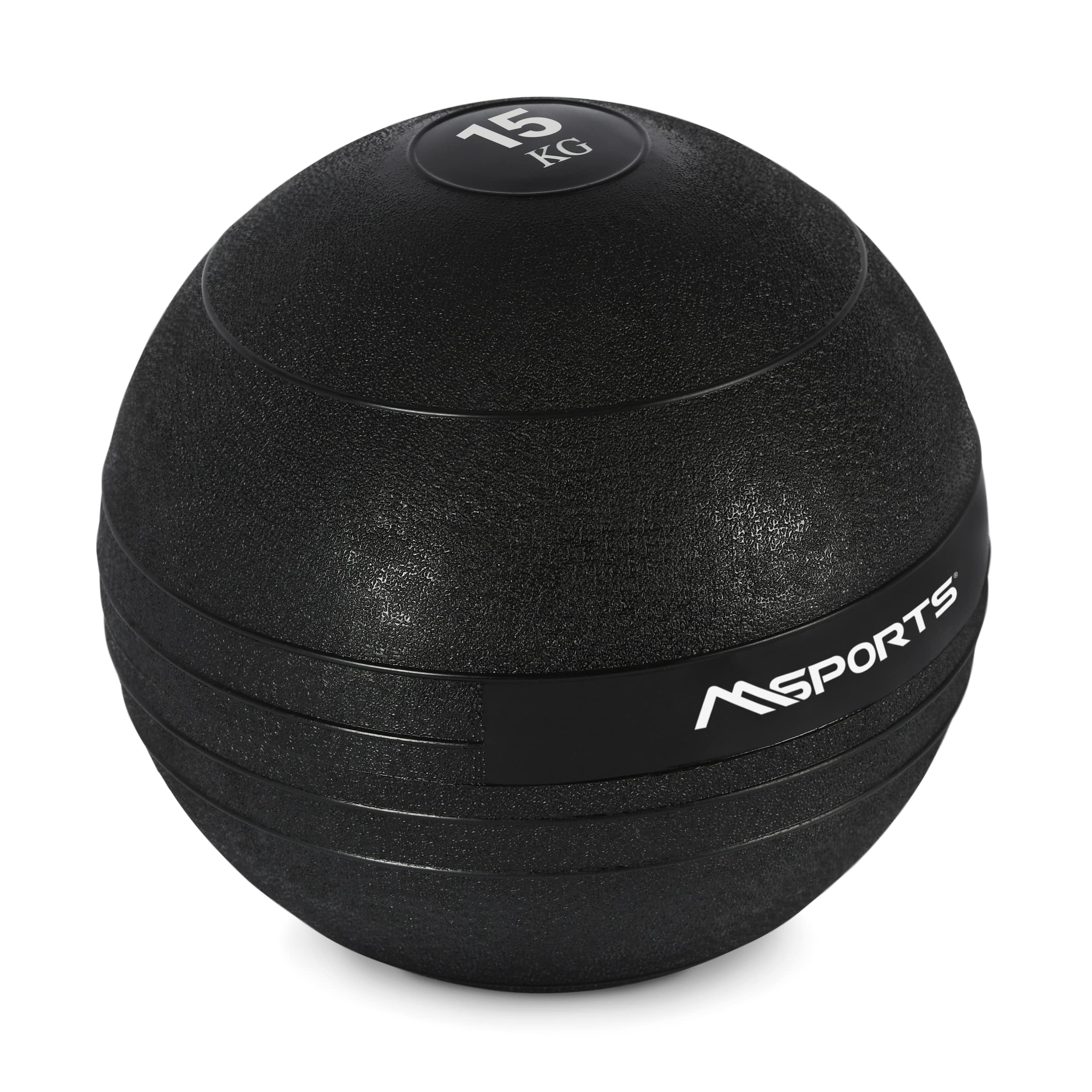 MSPORTS Slam Ball Premium - Palla medica, 3-20 kg, 15 kg, colore: Nero