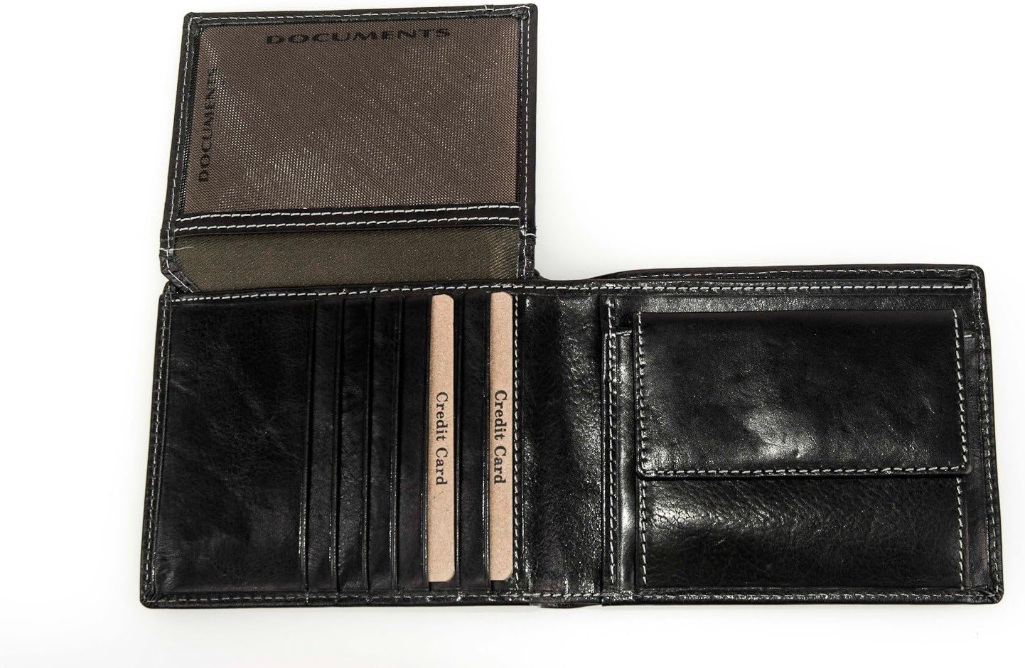 Wallet man LUCIANO POLLINI black real leather with coin purse and patch A3282
