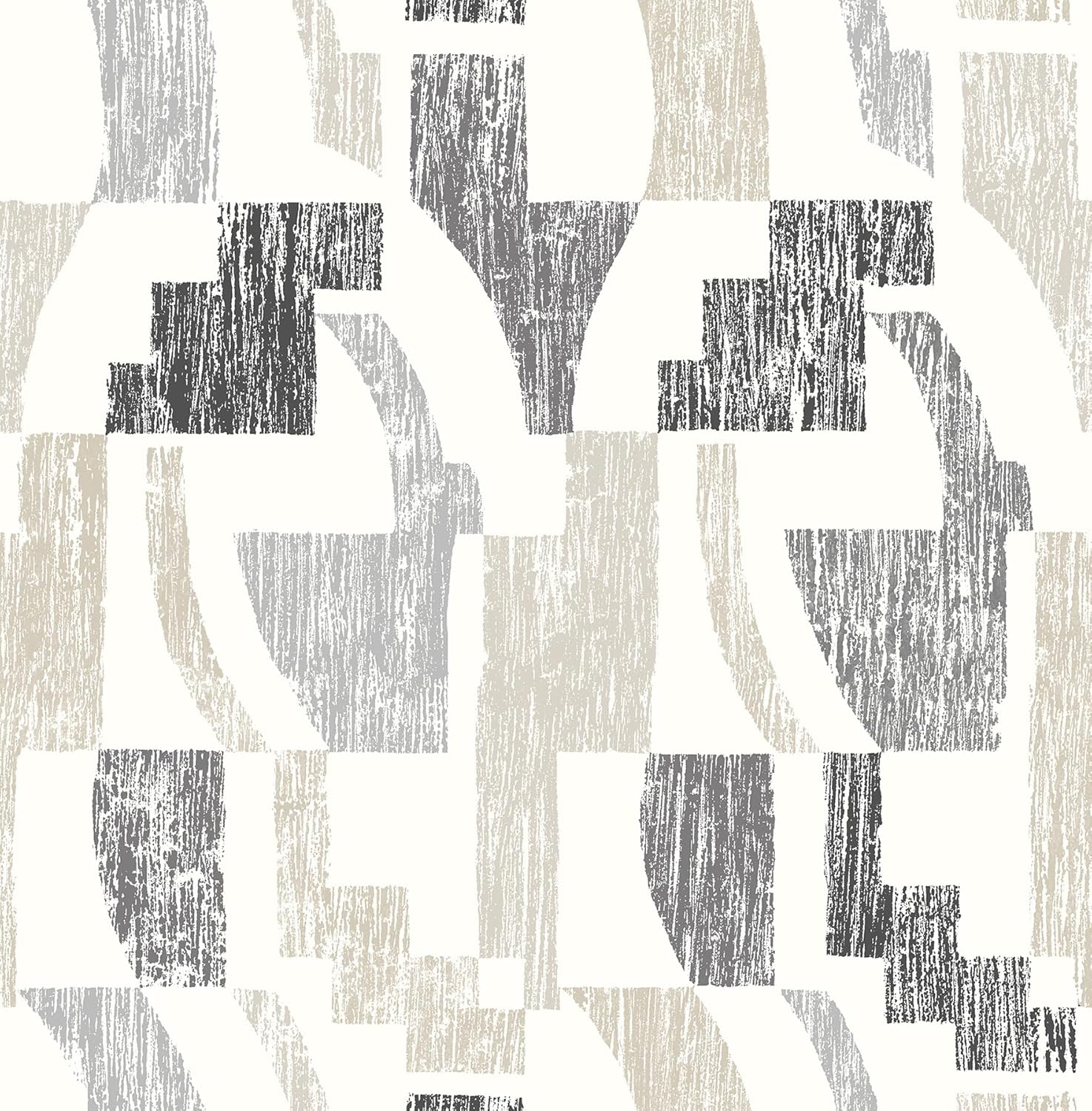 NuWallpaper Taupe Lenny Geometric Peel and Stick Wallpaper