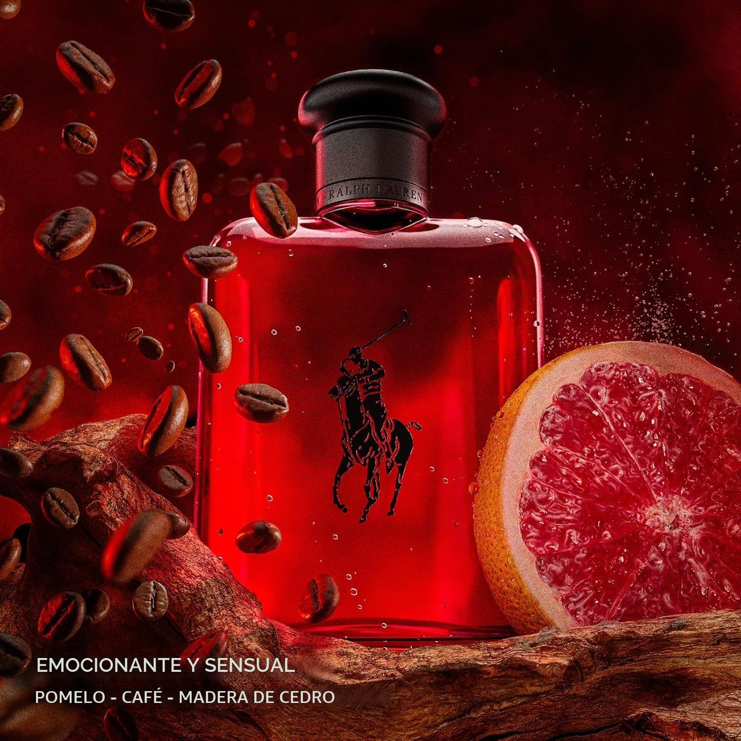 Ralph Lauren Polo Red Eau de Toilette, Aroma Fresco Amaderado y Especiado, Intensidad Media, Duración Prolongada, Perfume de Lujo para Hombres, 125 ml.
