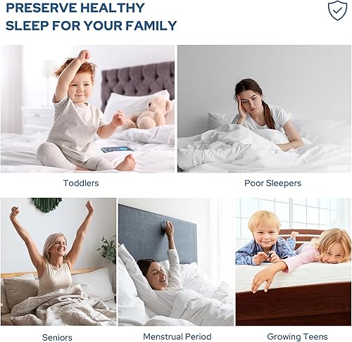 Miniatura 7 de BEDLORE Protector de colchón impermeable, protector de colchón de tamaño matrimonial con bolsillo profundo ajustado de hasta 6 a 18 pulgadas, suave