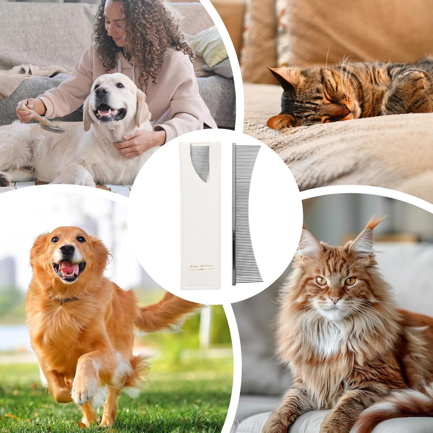 Cat Comb | Ergonomic Metal Dog Comb | Pet Supplies For Puppy Daily Brushing Routine Sensitive Skin Dematting Tear Stain Care 5 811DKpllPqL. AC SL1500