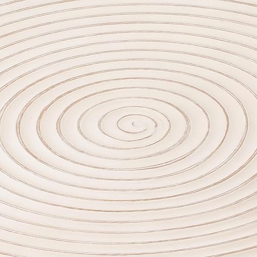 Miniatura 31 de COZAYH Juego de mesa auxiliar redonda anidable de 2 piezas, parte superior de madera natural con patas de metal negro, patrón radial, acento rústico