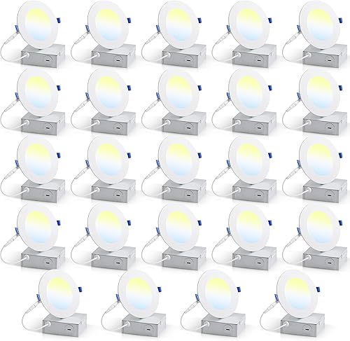 OL-08846-4 - Lámpara de techo empotrable LED de 4 pulgadas, regulable, con temperatura de color ajustable y salida de lúmenes, ideal para el hogar y