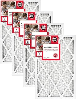 True Blue 15x20x1 MERV 11 Allergen Air Filter (4-Pack) | Electrostatic Pleated HVAC Furnace Air Filter | Replacement Filter for Home Use | Made in USA