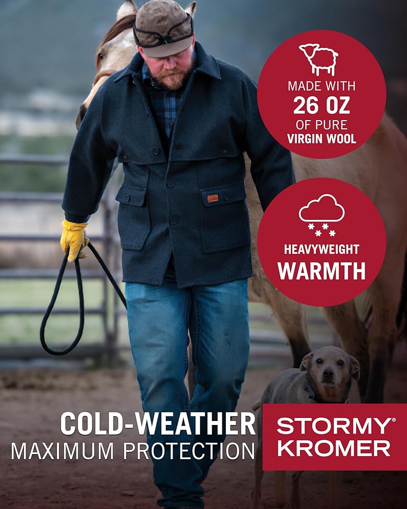 Stormy Kromer The Mackinaw Coat, 100% Virgin Wool, Cut and Sewn in