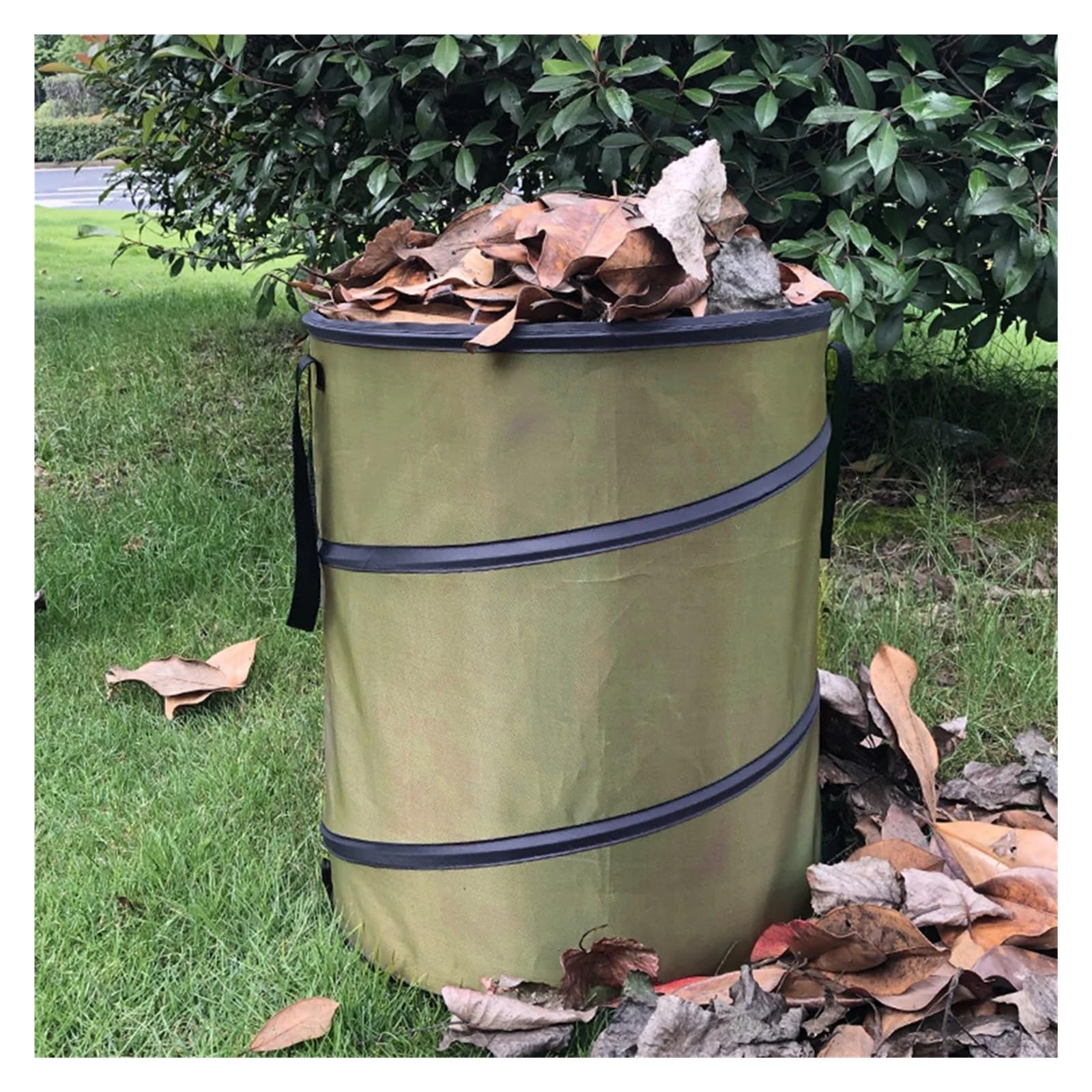 Bidoni for rifiuti da giardino pieghevoli da 37,8 l/10 galloni, cestino for rifiuti da esterno, secchio for rifiuti da giardino riutilizzabile, sacco for foglie da giardino