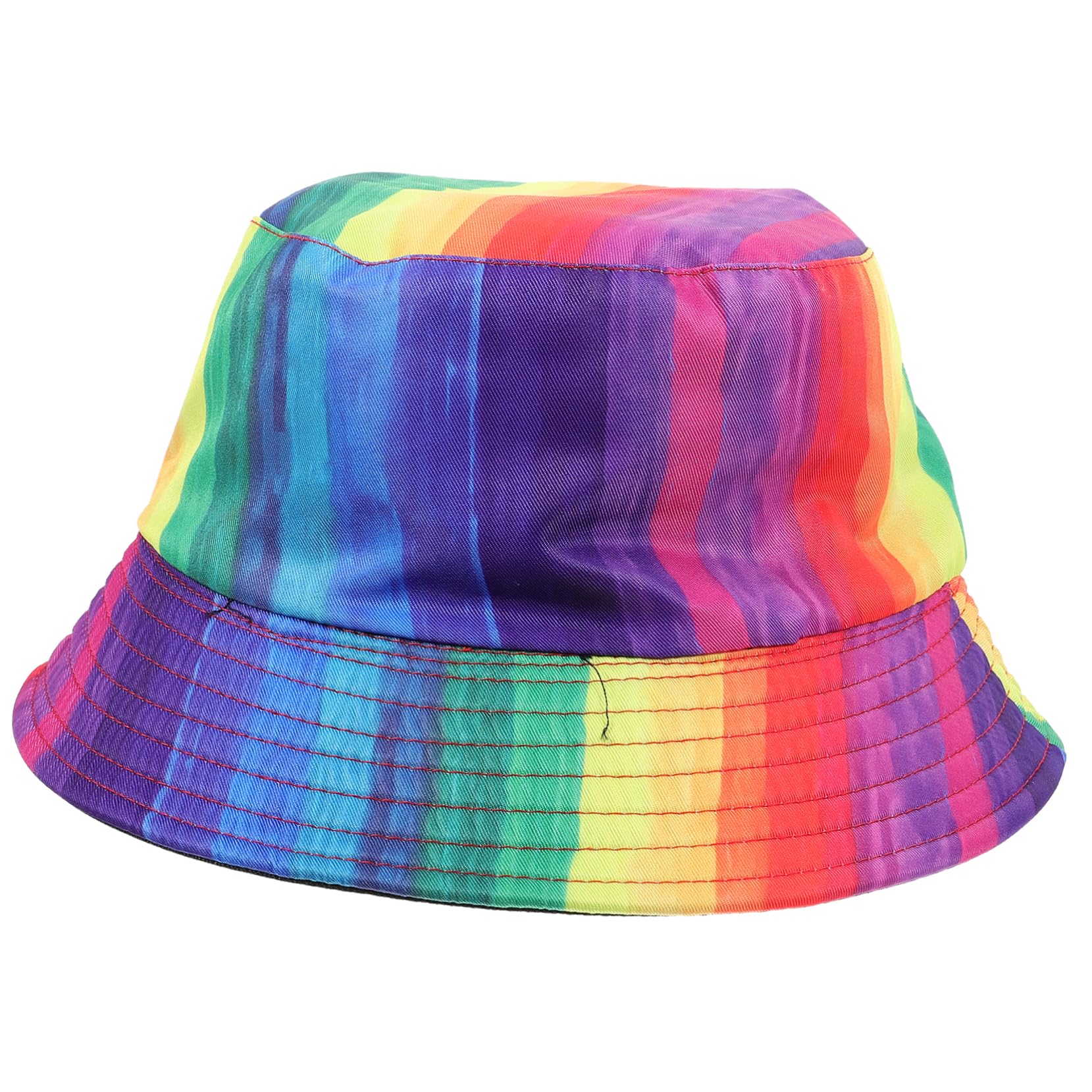 GALPADA Sombrero de Pescador Rainbow Colorblock Gorra Sombreros Sombrero de Pescador para Carnaval Sombrero de Disfraz del Desfile del Orgullo Sombrero para Lesbianas Colorful