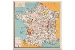 Map of France: Gourmet France, French Food and Wine Art Print