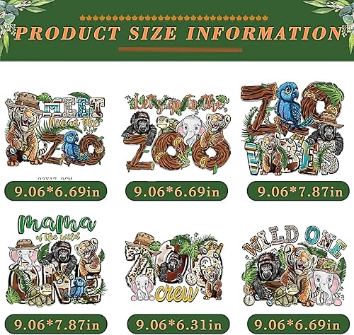 Miniatura 7 de 6 calcomanías de animales para planchar para diseño de ropa, lindos parches de transferencia de calor de tigre, vinilo HTV para planchar para