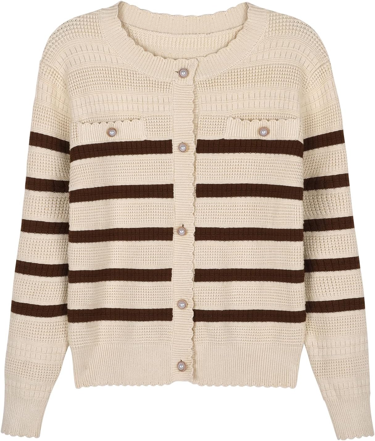 V FOR CITY Women’s 2024 Winter Knit Striped Cardigan Sweaters Button Crew Neck Long Sleeve Elegant Outerwear V FOR CITY Women’s 2024 Winter Knit Striped Cardigan Sweaters Button Crew Neck Long Sleeve Elegant Outerwear