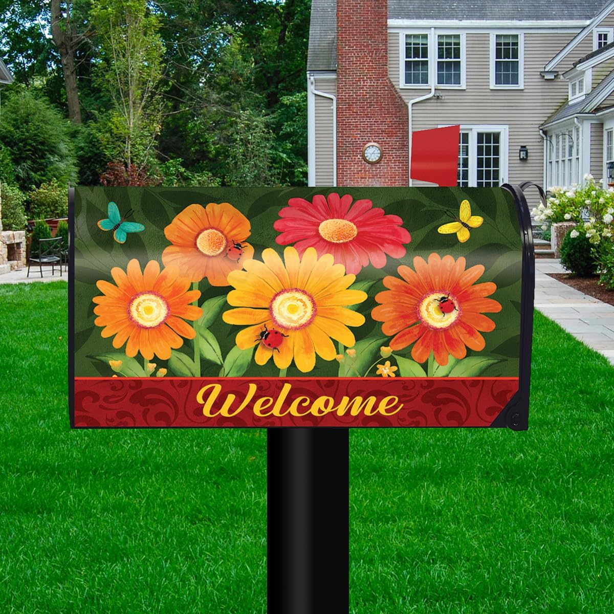 Briarwood Lane Colorful Daisies Spring Mailbox Cover - Standard Size