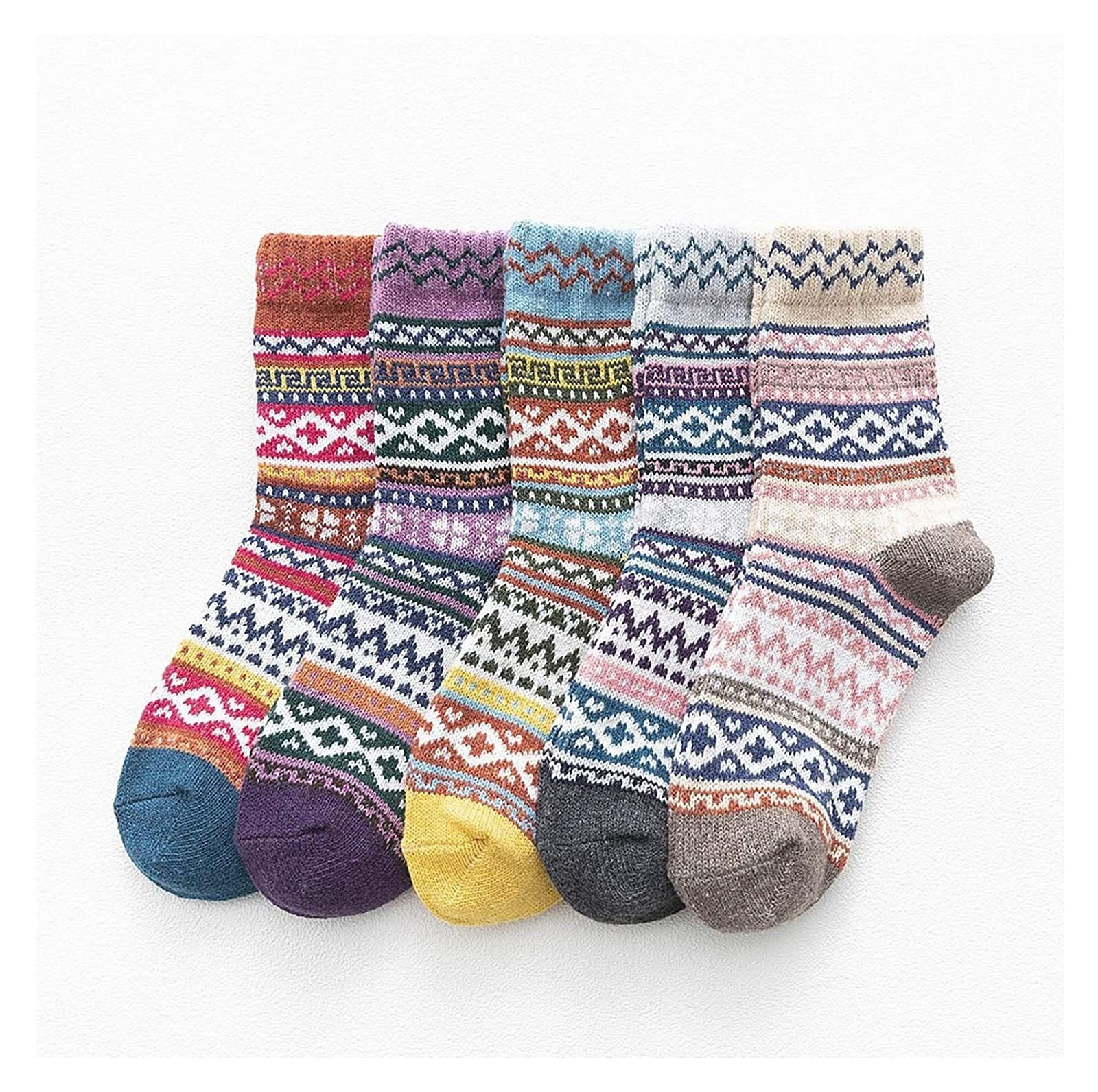 Calzini Termici Calze Invernali 5 Paia Di Calzini Invernali Da Donna Calzini Da Regalo Caldi Per Le Donne Calzini Da Equipaggio Casual Vintage Calzini