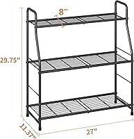 Vista 6 de Simple Trending Soporte para plantas al aire libre e interior, estante de metal impermeable de 3 niveles para sala de estar, balcón y jardín