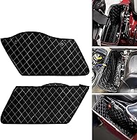 Vista 2 de Forro de alfombra para bolsa de sillín de instalación directa para motocicleta. Compatible con modelos Harley Touring Road King, Road Glide, Road