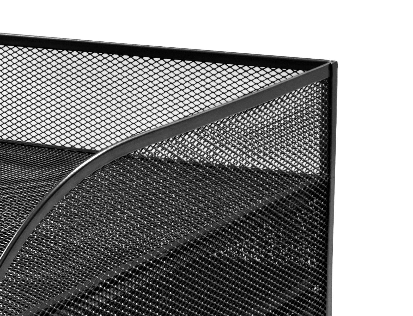 OSCO Schwarzer Wiremesh Sortierer mit 2 Schubladen und Briefablage, A4, Schubladen, Schreibtisch-Aufbewahrung, Dokumenten-Organizer, Aktenhalter, (H x B x T): 18,5 x 25 x 34,2 cm