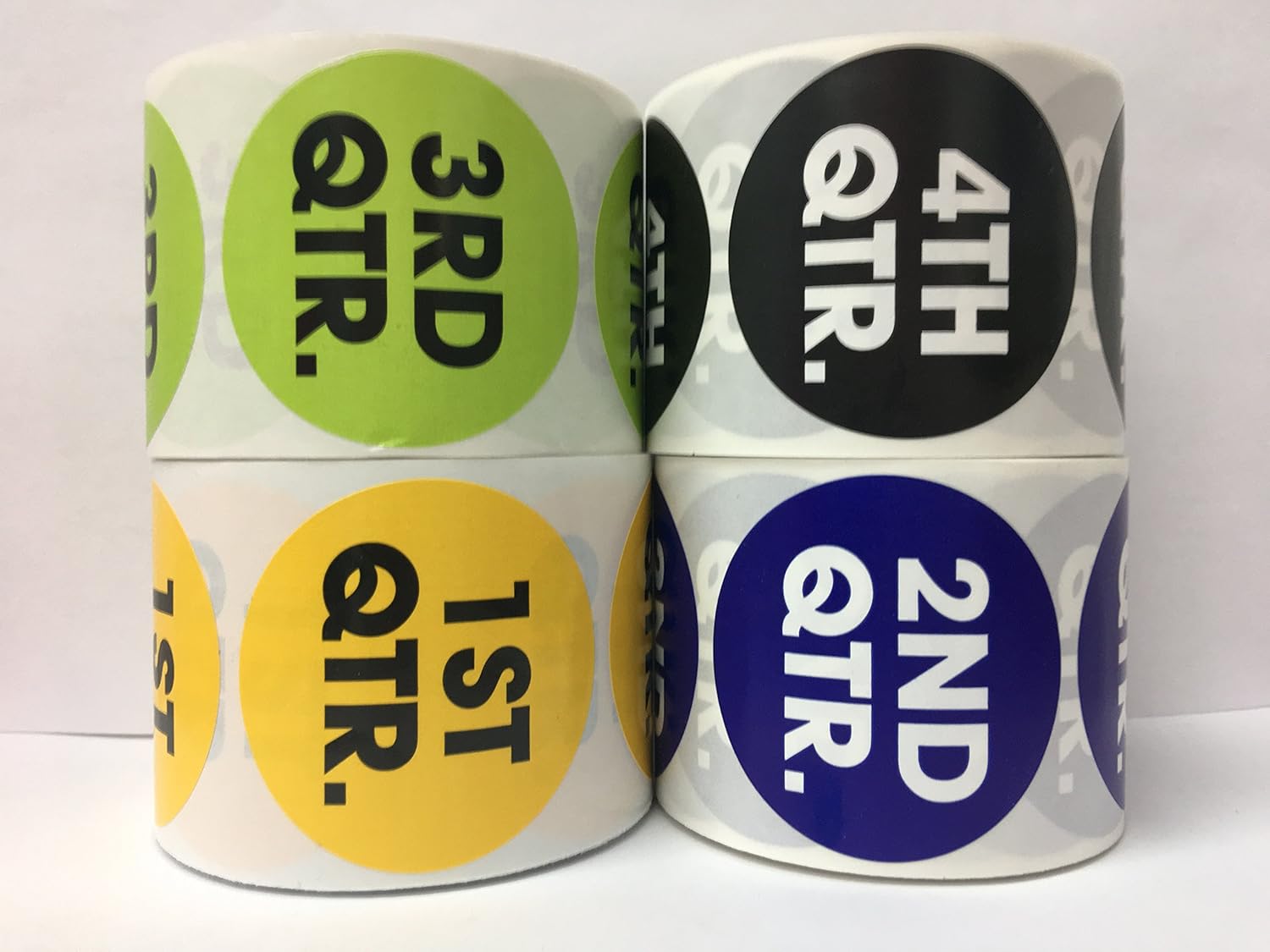 500 Labels 2" Round 3rd QTR. Lime Green Quarterly