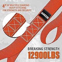 Vista 2 de 8PK correas de amarre para motocicleta, de 1.6 x 17 pulgadas, 12000 libras, resistencia a la rotura, bucles de amarre resistentes para asegurar