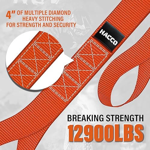 Miniatura 2 de 8PK correas de amarre para motocicleta, de 1.6 x 17 pulgadas, 12000 libras, resistencia a la rotura, bucles de amarre resistentes para asegurar