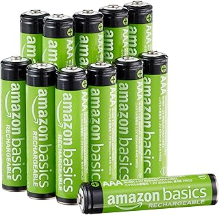 Amazon Basics 12-Pack AAA Performance 800 mAh Rechargeable Batteries, Pre-Charged, Recharge up to 1000x
