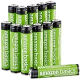 Amazon Basics 12-Pack Rechargeable AAA NiMH Performance Batteries, 800 mAh, 1.2V, Recharge up to 1000x Times, Pre-Charged