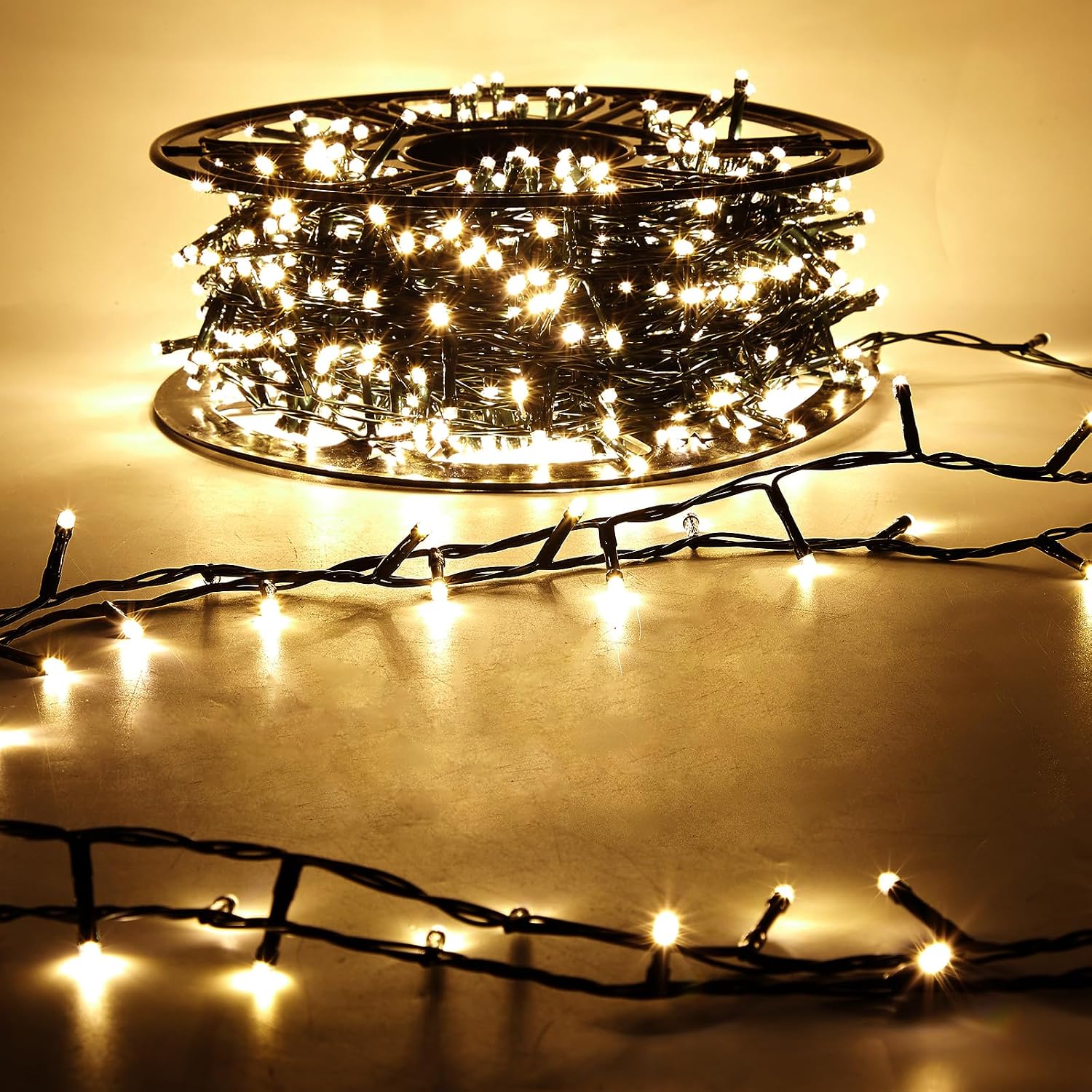 164FT 1000LED Warm White Christmas Lights Outdoor with 8 Modes, IP44 Waterproof Plug in Christmas Tree Light Fairy String Lights for Christmas, Patio, Garden, Indoor Outdoor Decor