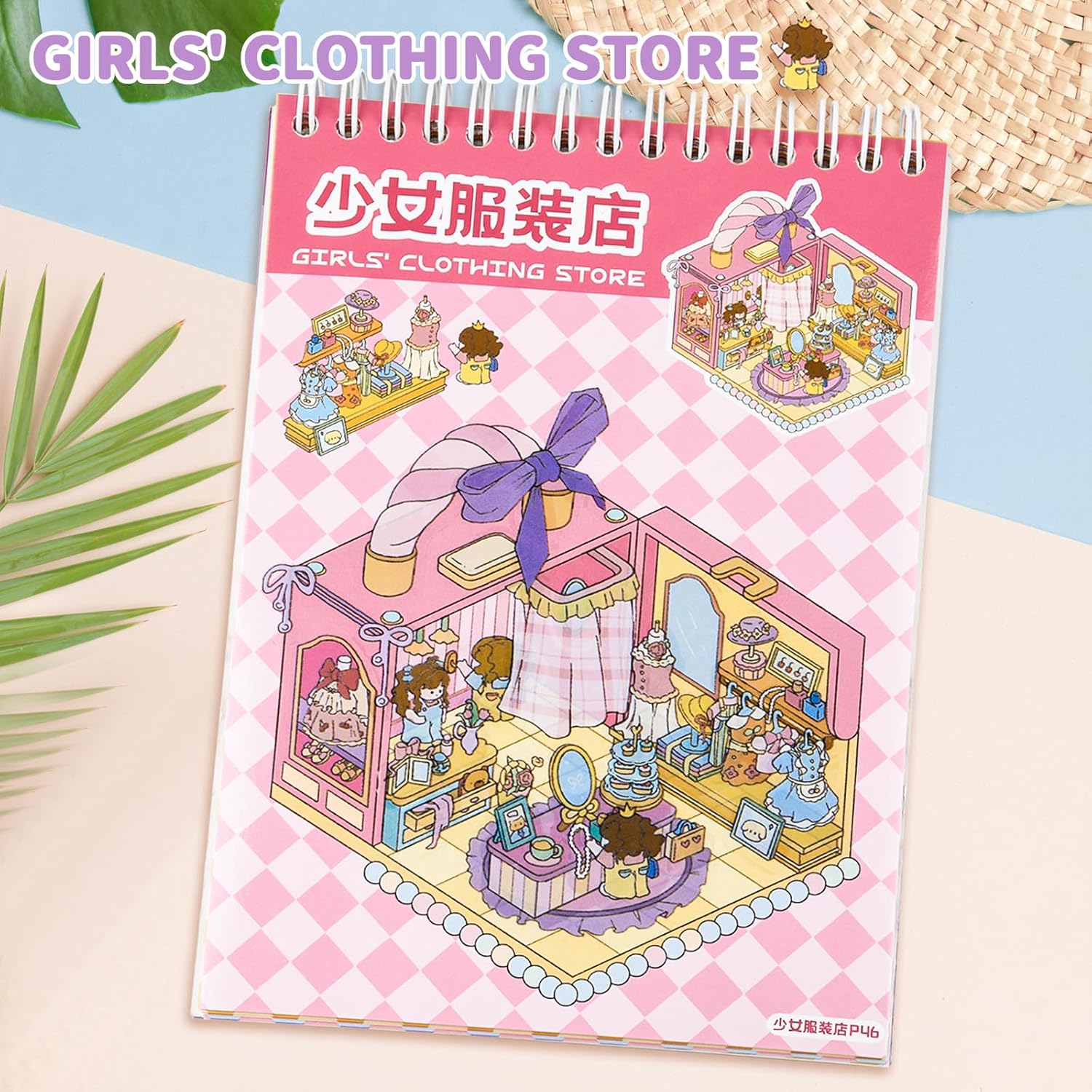 2 Books DIY 3D Scene Stickers Book with 40 Sets 3D House Stickers Make Your Own Cartoon Miniature Scene Therapy Sticker for Relief Stress Pass The Time