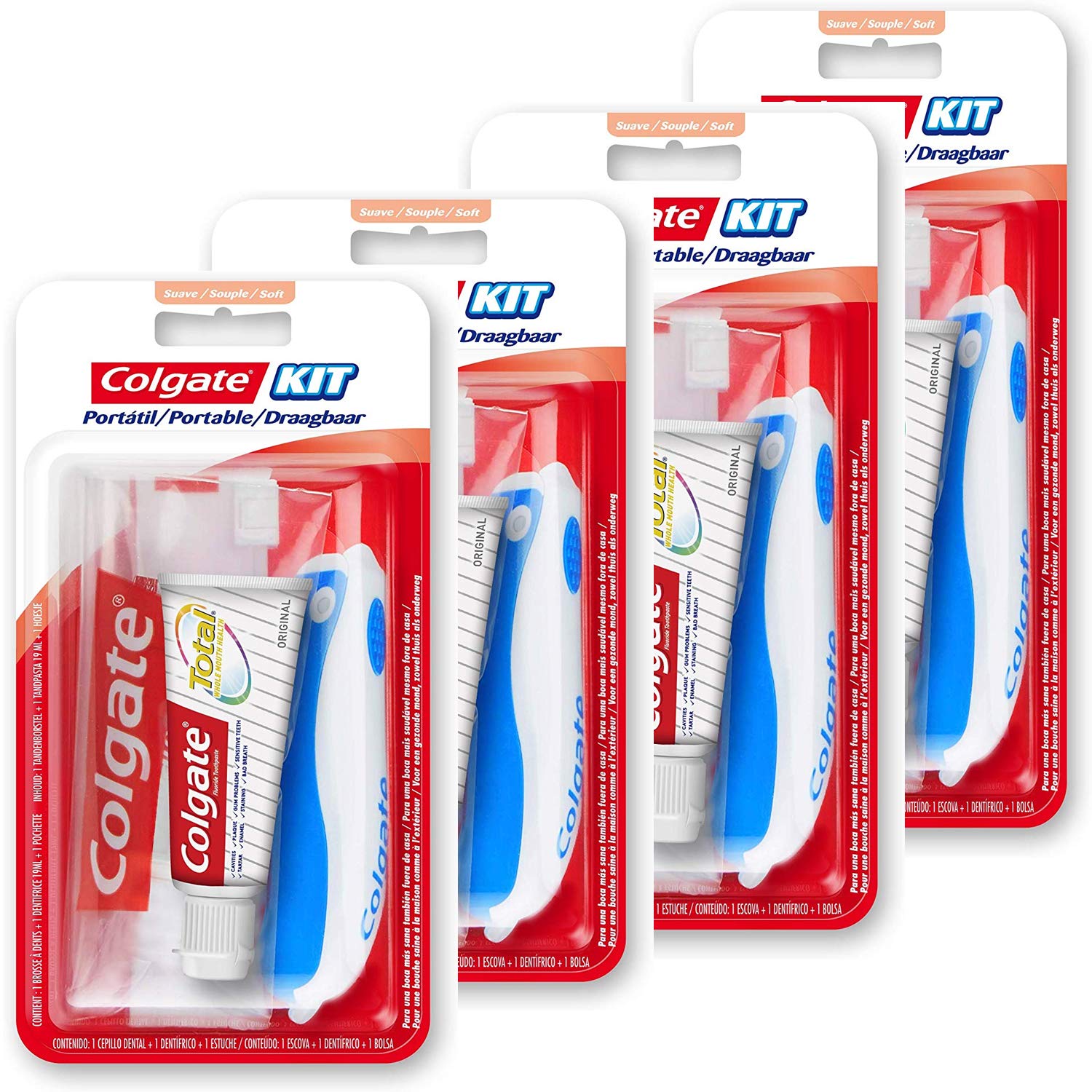 Colgate Oral Care Reise-Set Zahnbürste/Zahnpasta, 20 ml, 4 Stück