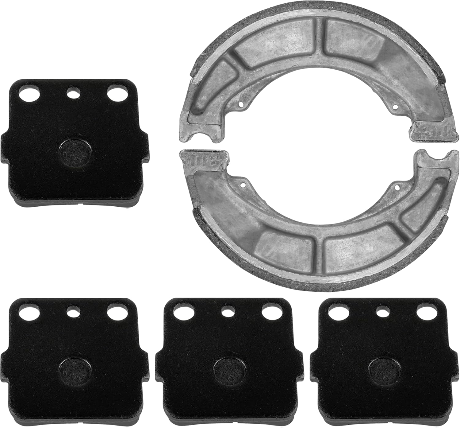 Caltric Front Brake Pads And Rear Brake Shoes Compatible with Suzuki Lt-F250 Ozark 250 2007-2014