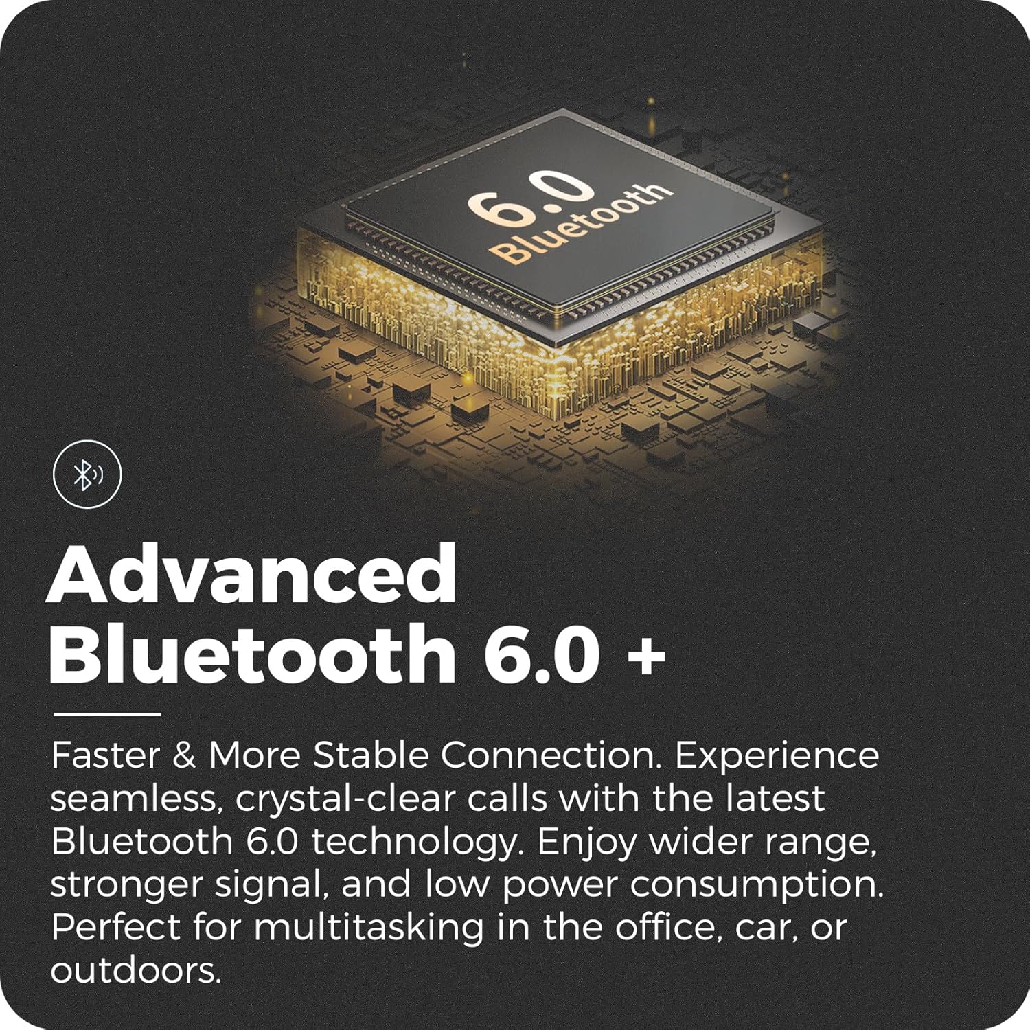 Bluetooth Headset, V6.0 Wireless Bluetooth Earpiece with 400mAh Charging Case 72 Hours Talking Time Built-in Microphone for iOS Android Cell Phone, Hand-Free Headphones for Trucker, Office - Image 4