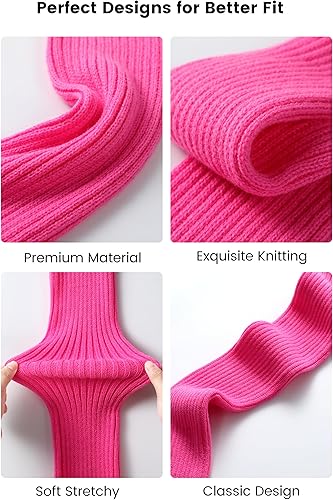 Miniatura 4 de Clothirily Leg Warmers, Fashion Knit Neon Leg Warmers, Ribbed Knit Leg Warmer Socks for Yoga, Sports Party