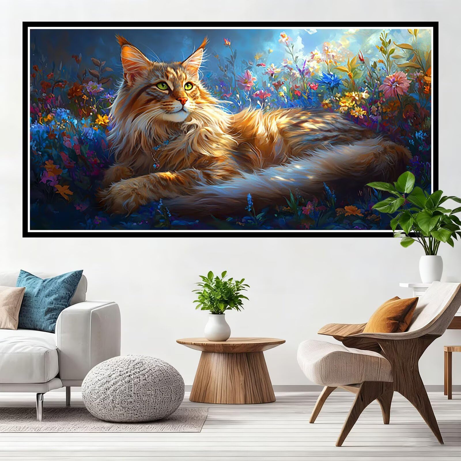 Malarstwo diamentowe kot do malowania diamentowego duży rozmiar 80 x 160 cm, diamentowe malowanie dorosłych kwiat diament kryształ sztuka, DIY 5D okrągły haft krzyżykowy haft krzyżykowy sztuka do