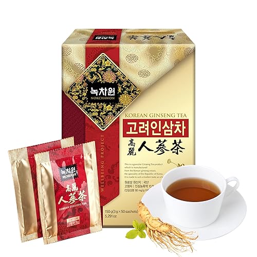 Nokchawon Té tradicional de ginseng coreano (50 bolsitas, 5.29 oz)  Té de hierbas concentrado de extracto de raíz  El regalo perfecto de Navidad y