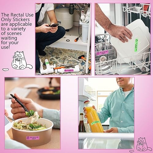 Miniatura 6 de Epakh 400 calcomanías de broma divertidas, regalos para cosas y bromas prácticas (verde, morado)