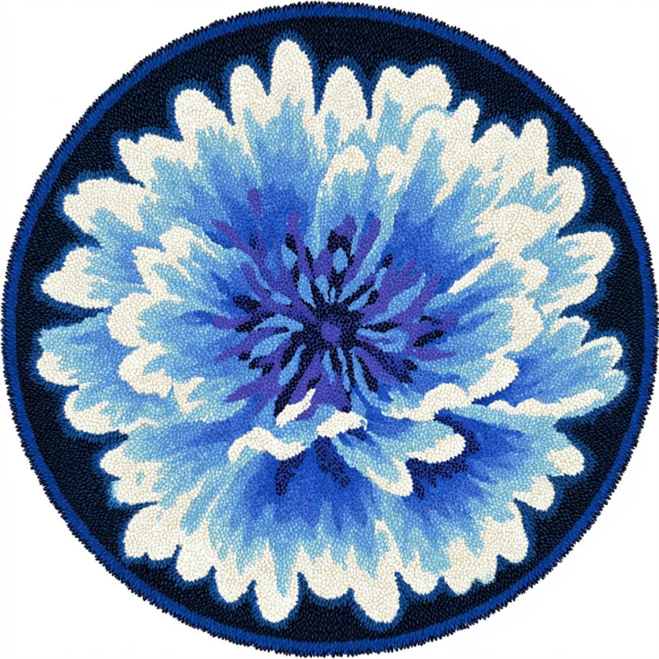 Kitquiver Tapestry Kits for Adults Blue Flowers 60x60cm