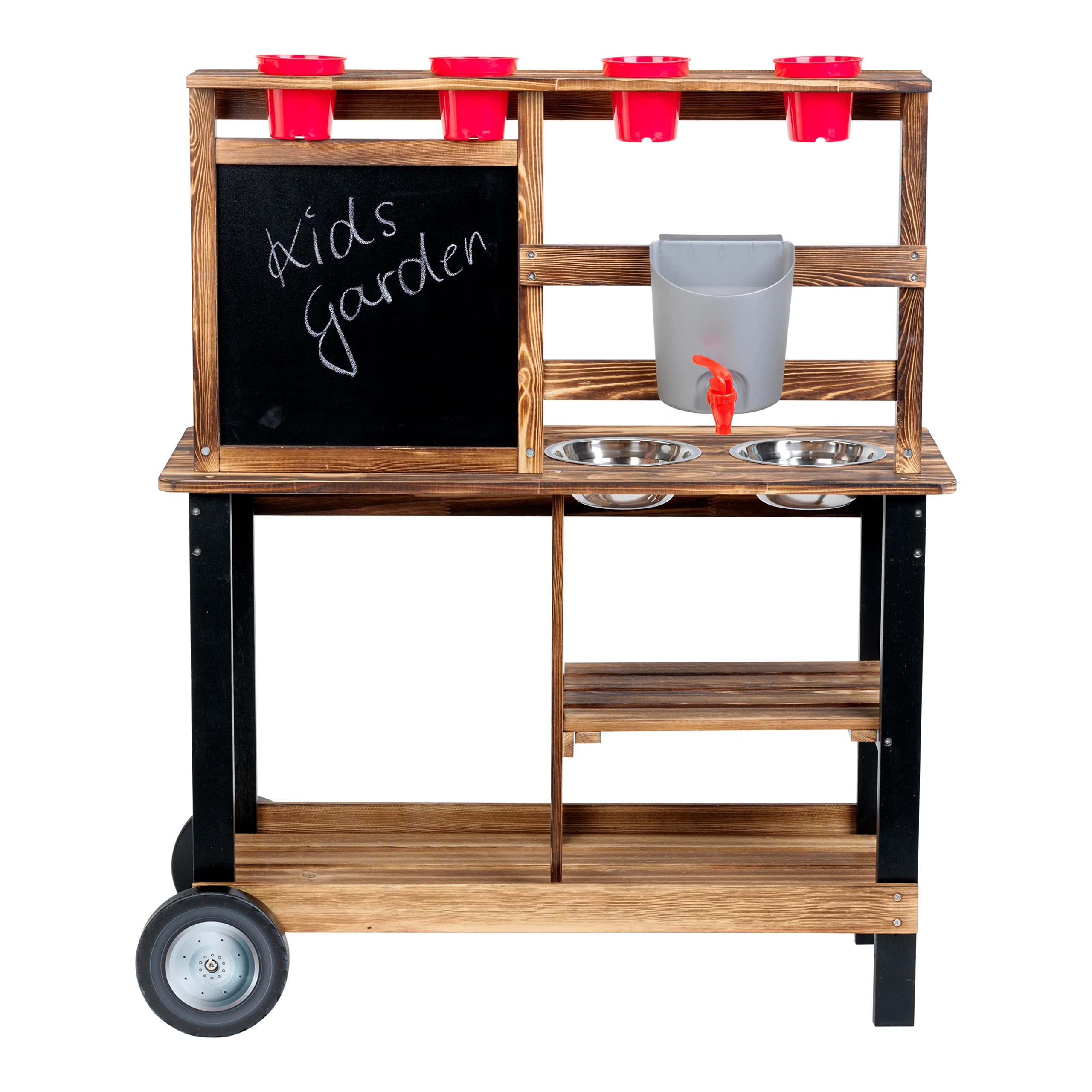 Theo Klein 2368 Beach Picnic - BBQ Country Summer Kitchen I Wooden mud kitchen with barbecue & plant station I Incl. accessories I Toy for children from 3 years