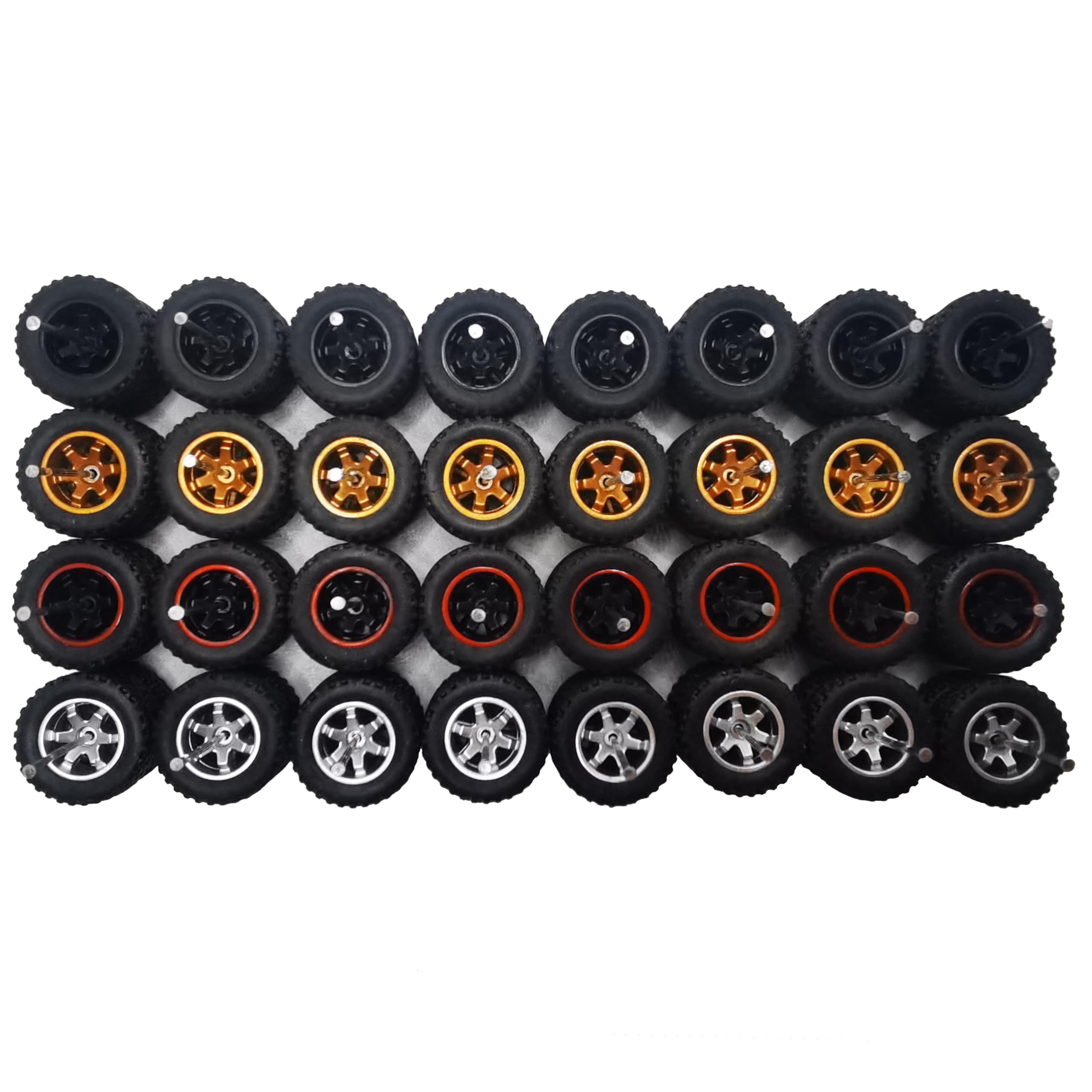 Roues en caoutchouc pour voiture jouet à l'échelle 1/64 - Accessoire de