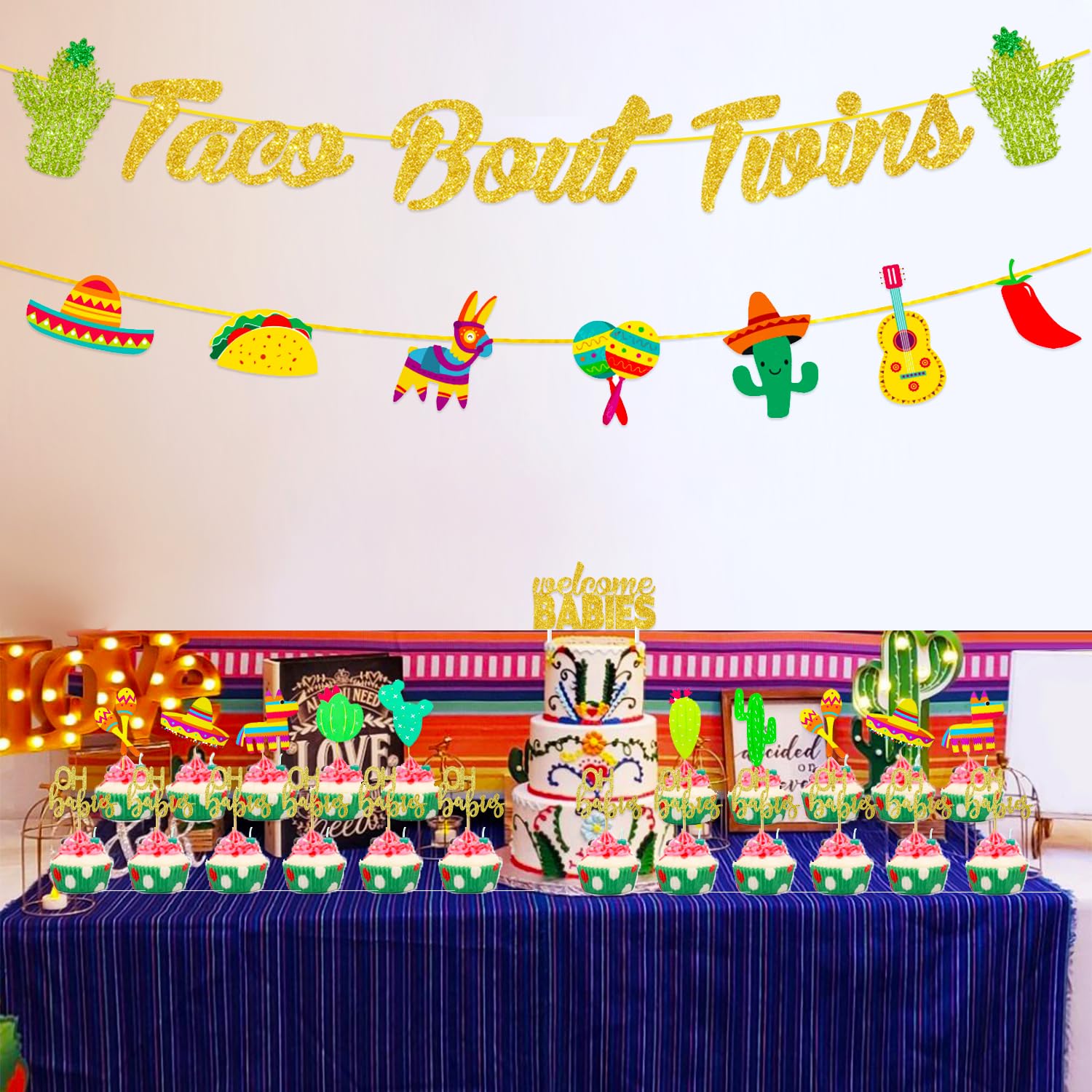 Taco 'Bout A Baby Cake Topper Fiesta Gender Reveal Baby