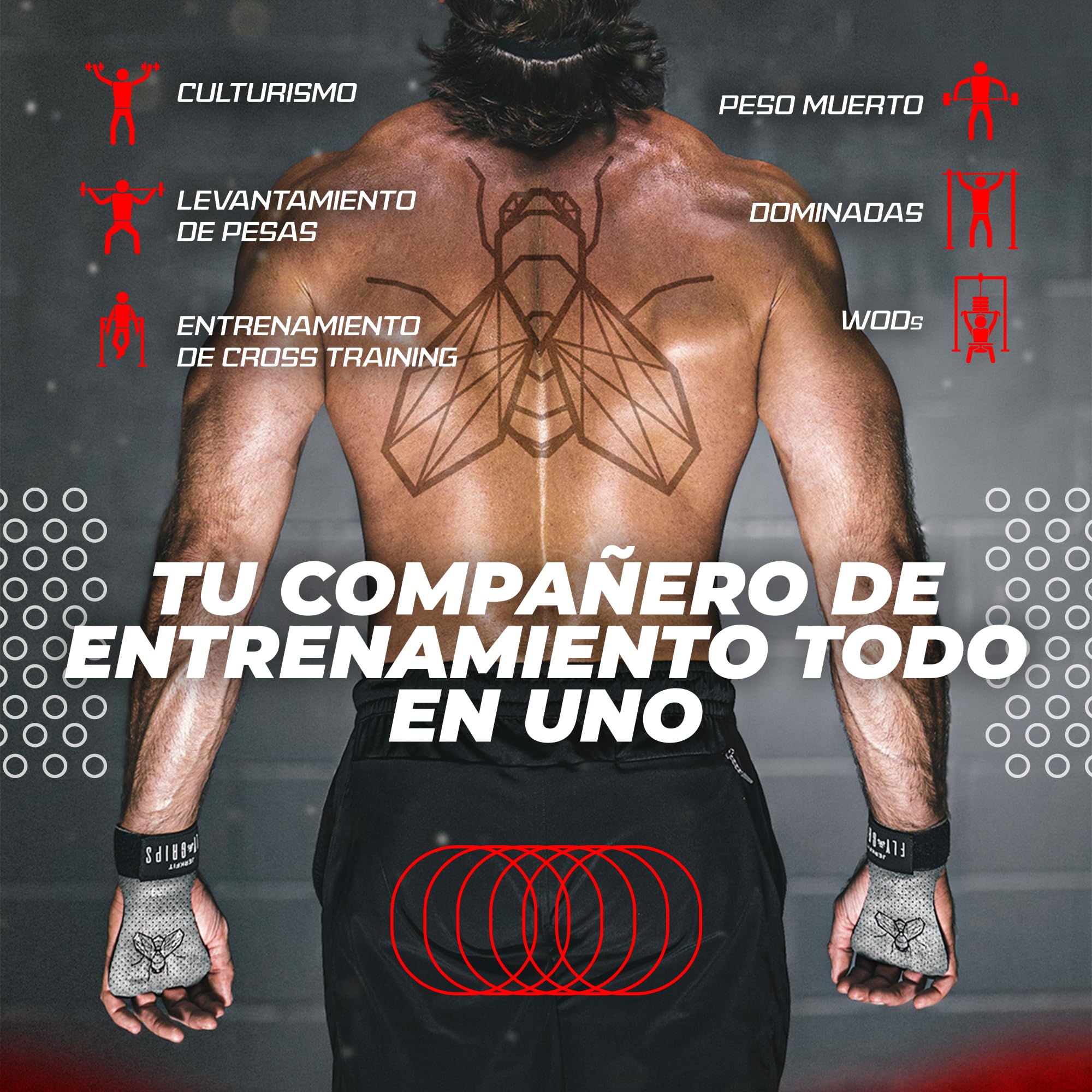 JerkFit Fly Grips Guantes 100% veganos ligeros con ultra agarre de mano para levantamiento de pesas, levantamiento de pesas, dominadas, WOD, gimnasia y crossfit con protección completa de la palma de la mano, evita roturas y ampollas.