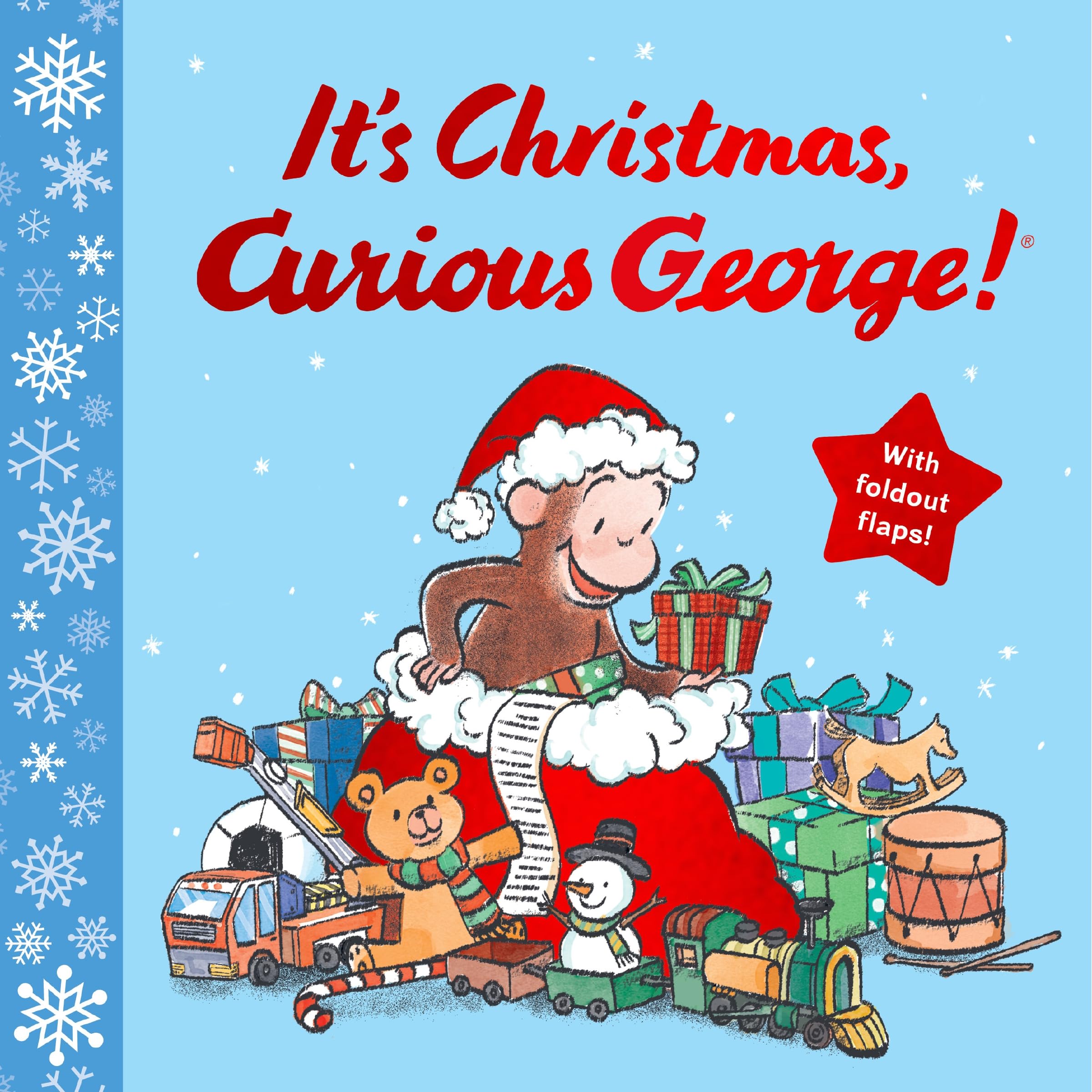 It’s Christmas, Curious George!: Includes 7 Fold Out Flaps for Interactive Fun