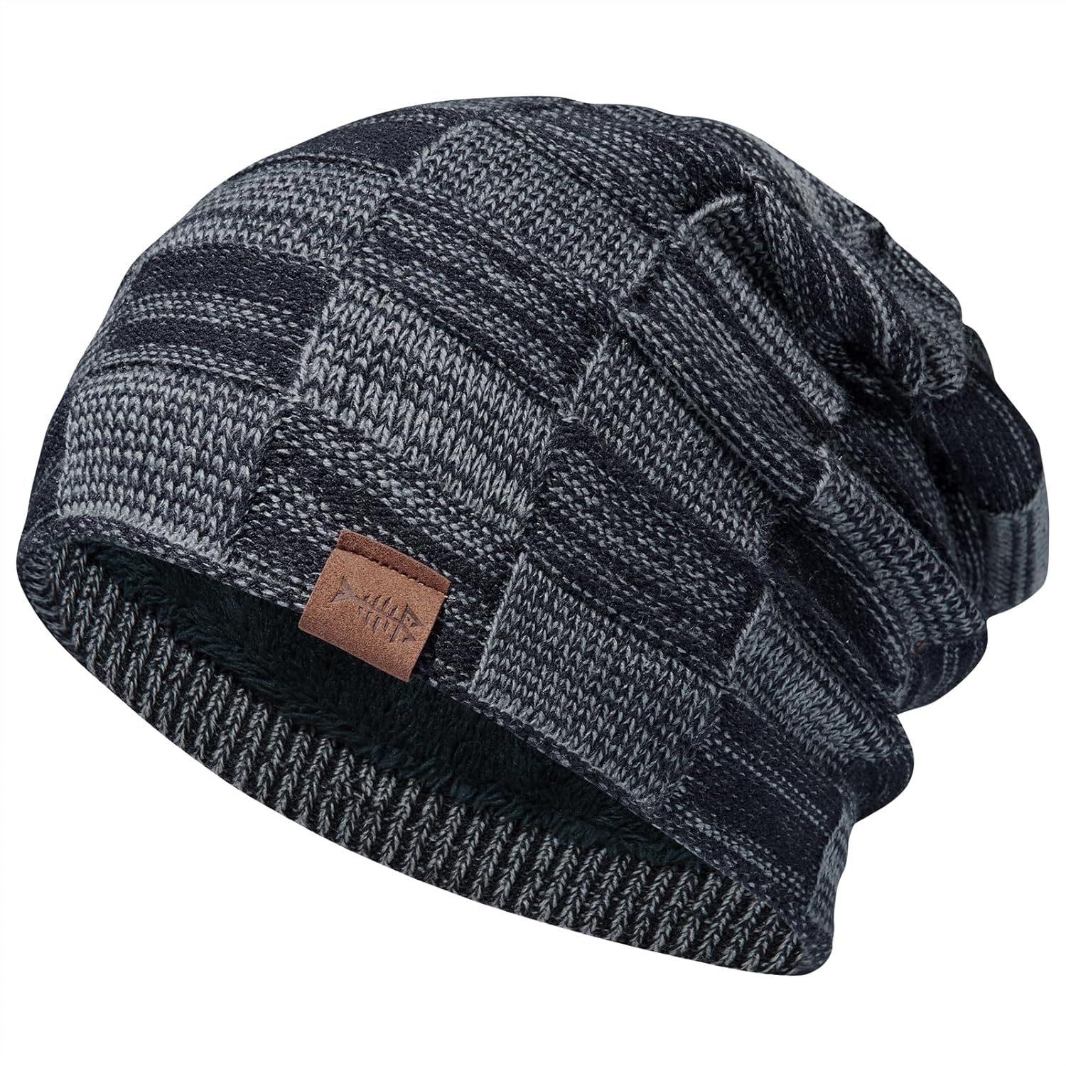BASSDASH Winter Slouchy Beanies Thick Fleece Lined Skull Cap for Men Women Warm Knitting Hat